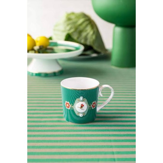 Love Birds Yeşil Madalyon Mug Kupa 150 ml