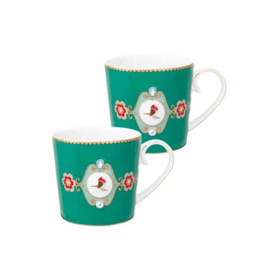 Love Birds Yeşil Madalyon Mug Kupa 150 ml