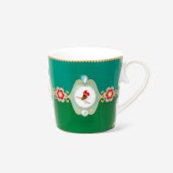 Love Birds Yeşil Madalyon İki Renkli Mug Kupa 150 ml
