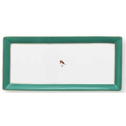 Love Birds Yeşil Dikdörtgen Servis Tabağı 33,3x15,5 cm Love Birds Yeşil Dikdörtgen Servis Tabağı 33,3x15,5 cm