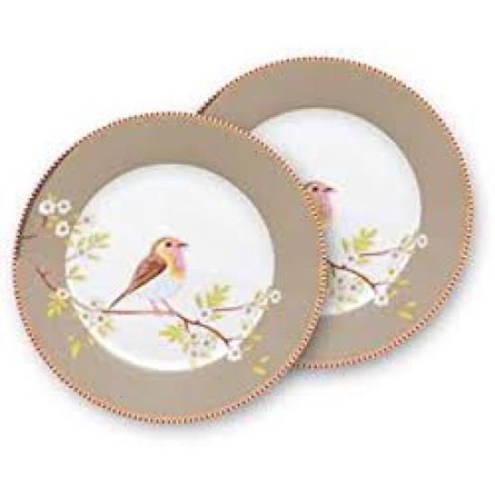 Early Birds Haki Porselen Tabak 21 cm